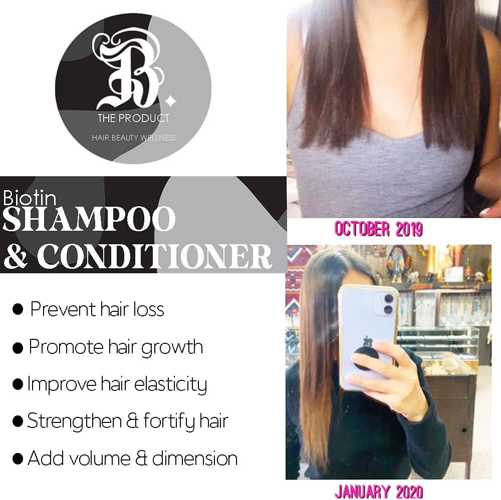 THE BEAUTY BOX Biotin Infused Shampoo and Conditioner Set 17 oz each + Leave-in Treatment 8.2fl oz