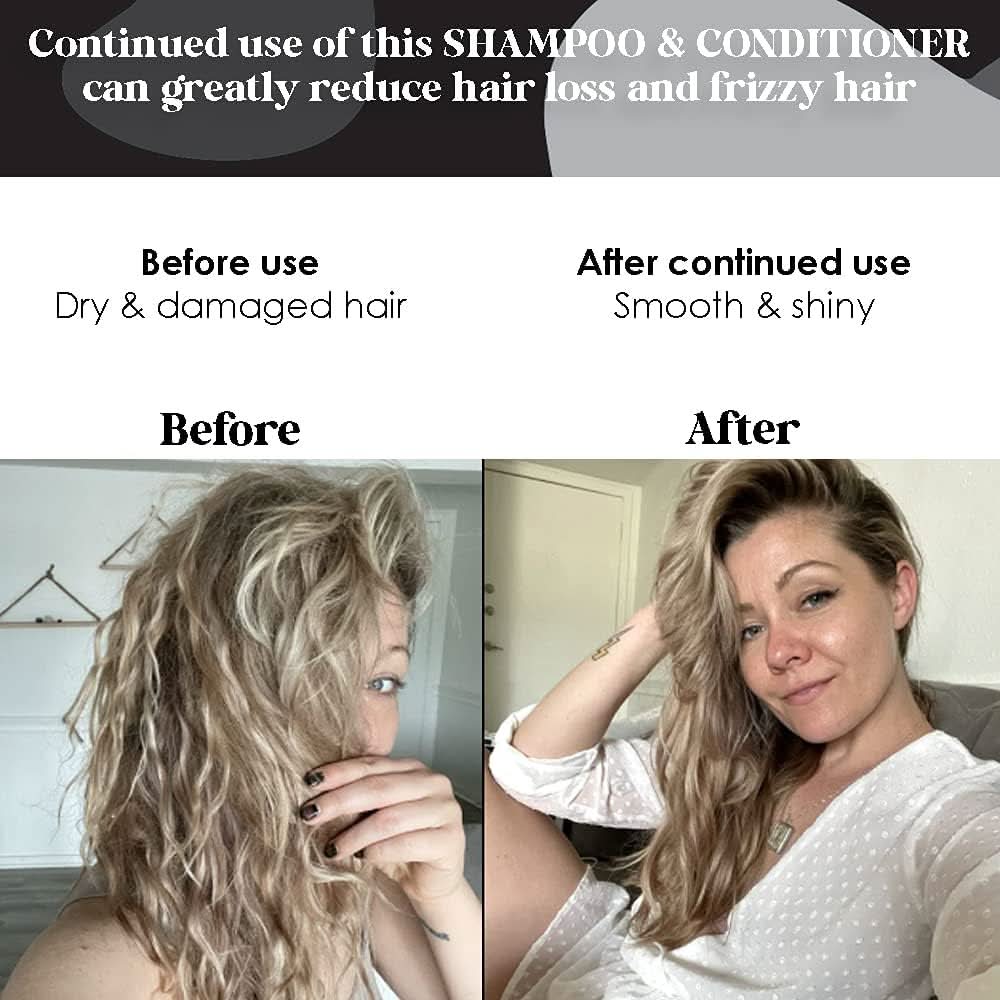 THE BEAUTY BOX Biotin Infused Shampoo and Conditioner Set 17 oz each + Leave-in Treatment 8.2fl oz
